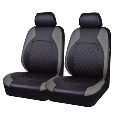 #ad Car Seat Covers Front 2 Seats Full Surround Leather Cushion Protector Waterproof $37.70