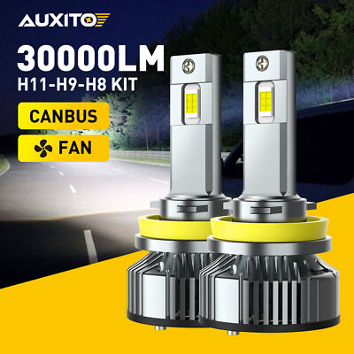 #ad AUXITO LED Headlight Kit Low Beam Bulbs Super White H11 Plug and Play Pack of 2 $43.69