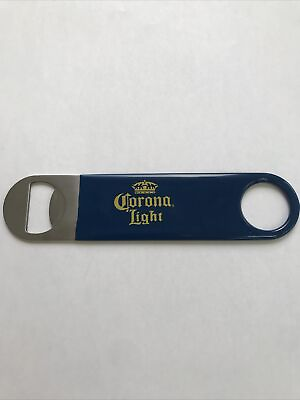#ad Blue Corona Light Metal Beer Bottle Opener Stainless Rubber NEW FREE SHIP $7.50