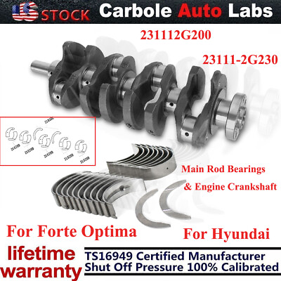 #ad Engine Crankshaft Rods Bearing Kit For Hyundai Sonata Kia Forte Optima 2.4L DOHC $143.88
