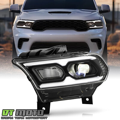 #ad For 2021 2024 Dodge Durango Black w Halogen Turn Signal LED Headlight Driver $196.96