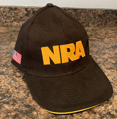 #ad New NRA Membership Embroidered Hat Cap Adjustable Black Gold w USA Flag FastShip $11.95