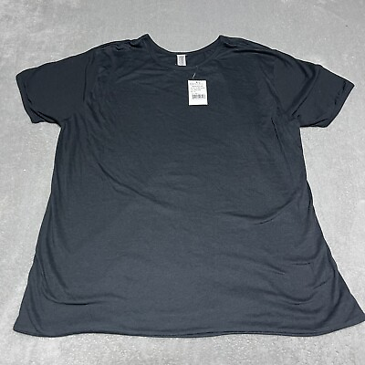 #ad 4Ward Clothing Shirt Womens 2X Black Reversible Short Sleeve T Shirt Activewear $5.00