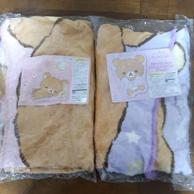 #ad Rilakkuma Pajamas Party Die Cut Blanket 2 Set Pink Lavender San x Japan $64.85