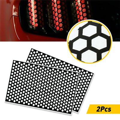 #ad 2x Car Rear Tail Light Cover Black Honeycomb Sticker Tail lamp Decal Accessories $11.39