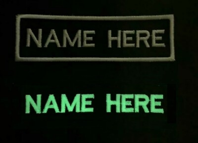 #ad 6x GLOW in DARK Custom Embroidered 2x5 in Name Word Letters ID Tag Hook and loop $21.99
