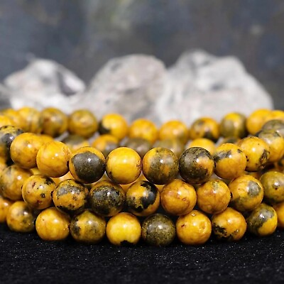 #ad Wholesale 6Pcs Natural Bumblebee Jasper Yellow Gemstone Beads Healing Bracelet $23.95