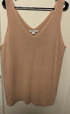 #ad Elizabeth And James Size 3X Pale Pink Beige Cotton Rayon Knit Tunic Style Top $28.00