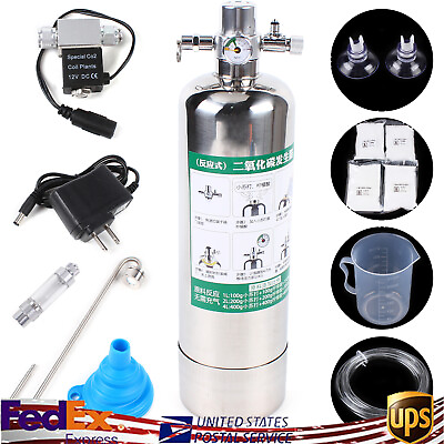 #ad #ad Aquarium CO2 Generator System Kit Cylinder Carbon Dioxide Plants Stainless Steel $73.15