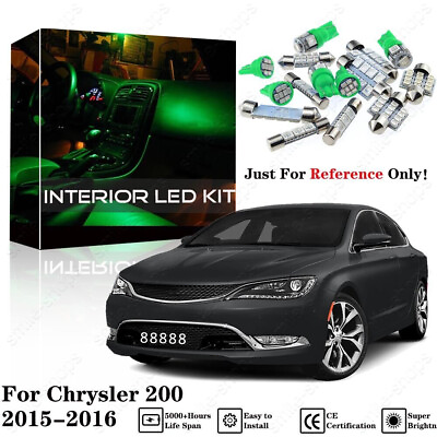 #ad 7x Green Interior LED Light Kit Green License Light For 2015 2016 Chrysler 200 $9.34