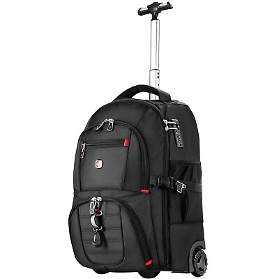 #ad 21x14x9 Rolling Backpack with Wheels Water Resistant 17.3quot; Laptop Compartm... $202.48