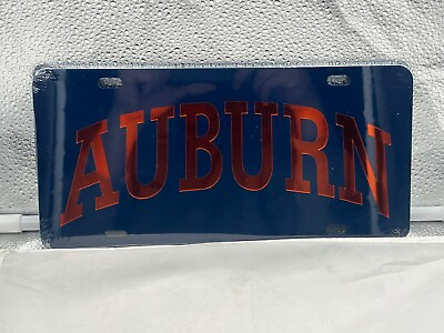 #ad Auburn Tigers NCAA Blue Mirrored Laser Cut License Plate Craftique $29.99