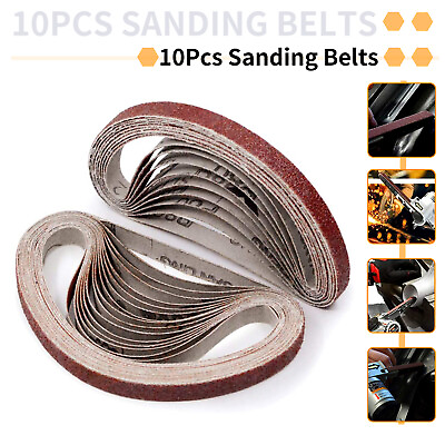 #ad 10Pcs 10*330mm Aluminum Oxide Sanding Belts 13*3 8#x27;#x27; For Belts Sander Sandpaper AU $10.38