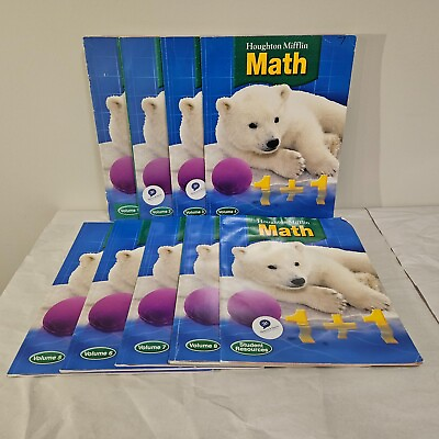 #ad Houghton Mifflin Math Workbooks Volumes 1 8 Student Resources UNUSED $129.99