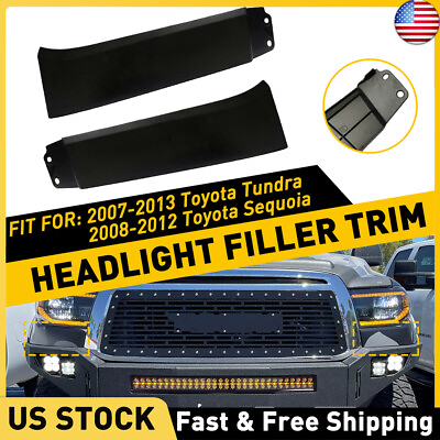 #ad LHRH Headlight Molding Trims Lower Filler For Toyota Tundra 07 13 Sequoia 08 12 $30.99