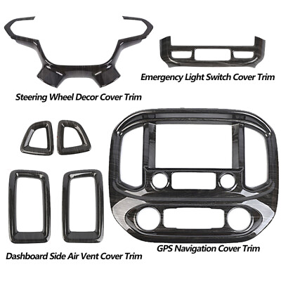 #ad 7x Interior Full Dashboard Cover Trim Kit For Chevy Colorado 14Black Wood Grain $106.00