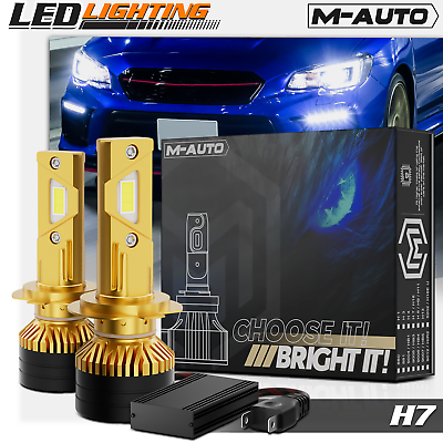 #ad 2x H7 6500K Headlight LED Bulb Kit High Low Beam Fog Lighting DRL w Cooling Fan $52.99