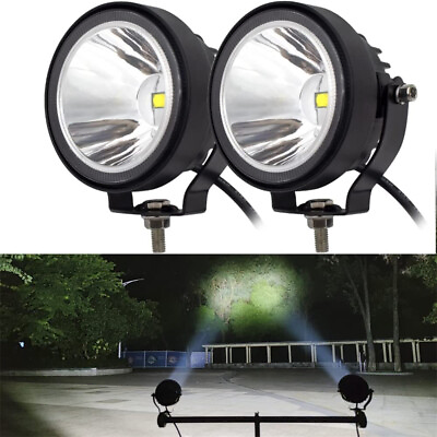 #ad Pair 4quot; inch Round LED Work Light Spot Flood Pods OffRoad Driving Truck FOG Lamp $36.08