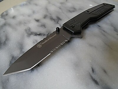 #ad Smith amp; Wesson Assisted Open Spec Ops Tanto Pocket Knife 9Cr18MoV Carbon Fiber $28.99