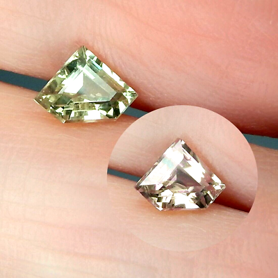 #ad Color Change Diaspore Yellow Green to Pink Natural Mined Unheated Radiant .9ct $34.95