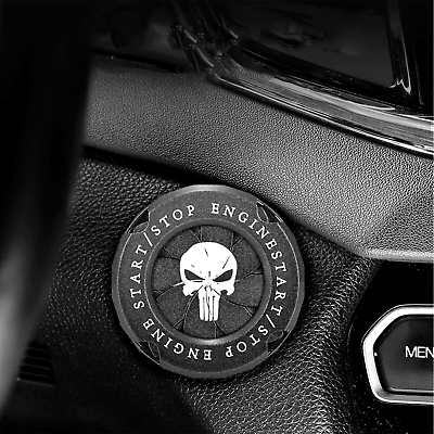 #ad Punisher Rotating Ring Car Engine Ignition Start Stop Button Protective Cover $11.95