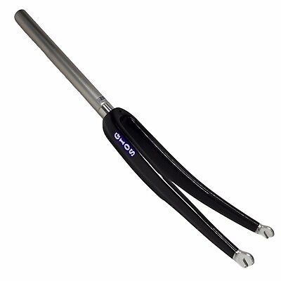 #ad Gios Carbon 700c Road Fork 1 1 8” Straight Alloy Steer 45mm Offset 12K Weave $139.99