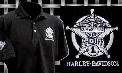 #ad #ad HARLEY DAVIDSON RARE DEALER MEN#x27;S SHERIFF BLACK POLO SHIRT S S NEW $19.99