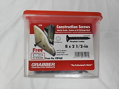 #ad Grabber VB968 #8 2 1 2 in. Philips Bugle Head Drywall Screws 5lbs Box NEW $29.99