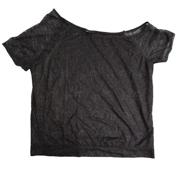 #ad Torrid Black lace Off The Shoulder Knit lace Top 2X $19.99