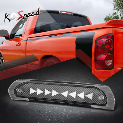 #ad LED SEQUENTIAL TRIANGLE Carbon Fiber 3rd Brake Light Lamp for 02 09 Dodge Ram $39.99