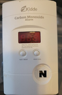 #ad Kidde Carbon Monoxide Alarm with Digital Display White July 2010 Untested $10.00