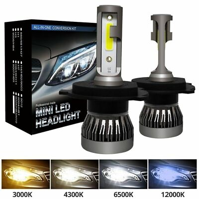 #ad LED Bulb Car Headlight 2Pcs H7 H4 H11 H1 H8 H3 H9 9005 HB3 9006 HB4 Hi Lo Beam $19.95