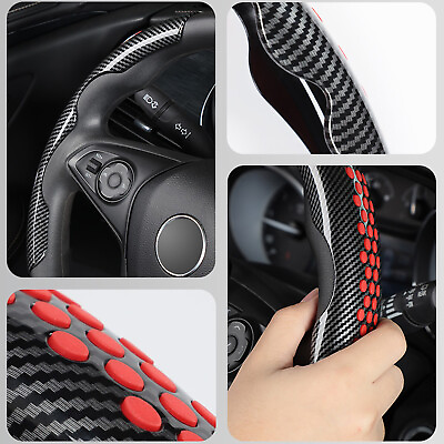 #ad For Honda Carbon Fiber Car Accessories Car Steering Wheel Cover Booster Non Slip $12.81