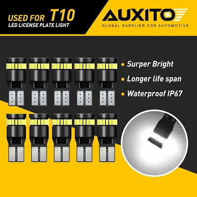 #ad 10x AUXITO T10 2825 LED License Plate Light Bulb 6000K White W5W 168 194 Canbus $15.88