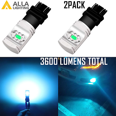#ad Alla Lighting LED 3157 Turn Signal Blinker DRL Parking ICE Light Blue Tint Bulb $19.99