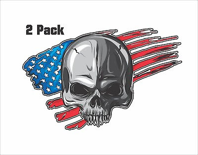 #ad Skull American Flag USA United Sticker Decal Car SUV Truck Window Motorcycle $6.39