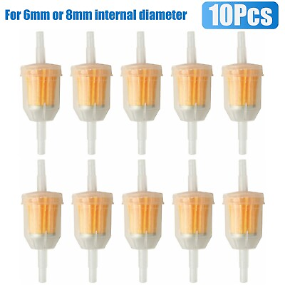 #ad 10Pcs 1 4quot; 6mm 8mm Inline Gas Fuel Filter For Small Engine Lawn Garden Mower $8.98
