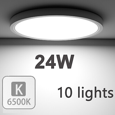 #ad 10pcs 24W LED Panel Ceiling Light Ultra Thin Home Bedroom Kitchen Fixtures 6000K $74.99