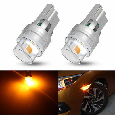 #ad 2X 168 194 192 2825 T10 LED Side Marker Light Bulbs Amber Canbus Error Free $8.99