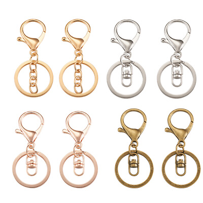 #ad 10pcs Iron Split Key Rings Key Clasps Nickel Free Swivel Snap Key Rings 66mm $9.86