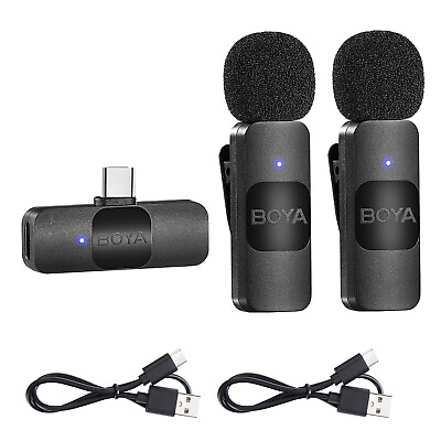 #ad BOYA USB C Dual Microphone BY V20 Wireless Lavalier Microphone For YouTube Vlog $44.00