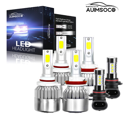 #ad LED Headlight Fog Light 6x Bulbs Clear White For RAM 4500 5500 2009 2010 2017 $36.99