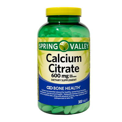 #ad Spring Valley Calcium Citrate Tablets Dietary Supplement 600 Mg 300 Count $14.00