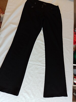 #ad Ladies Trousers Reverse Size 28quot; Bootcut Black 23075 GBP 9.10