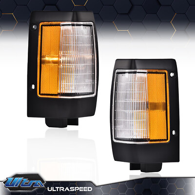 #ad Black Parking Corner Side Marker Signal Light Lamp Pair Fit For 90 97 D21 Pickup $21.90