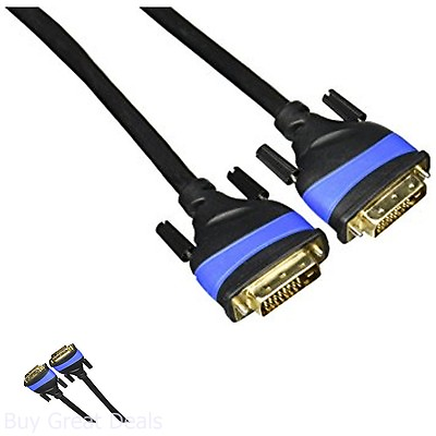 #ad 20ft DVI DVI D Dual Link 24 Plus 1 Male To Male Cable Adapter Gold $19.98