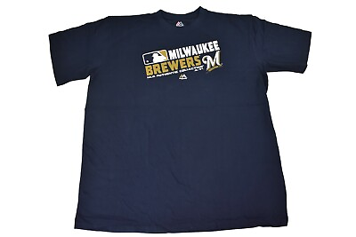 #ad Majestic MLB Mens Big amp; Tall Milwaukee Brewers Baseball Shirt New 3XL 3XLT 4XL $12.99