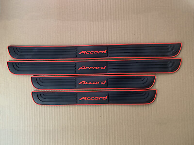 #ad 4PCS Black Car Door Scuff Sill Cover Panel Step Protector For Accord Accessories $13.88
