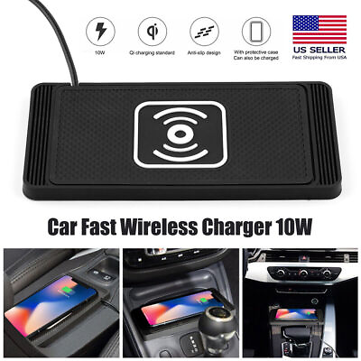 #ad Car Wireless Charger Pad Phone Fast Charging Mat Non Slip for iPhone Samsung $16.89
