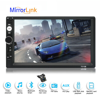#ad 7in 2 Din Car MP5 Player Touch Screen Stereo Bluetooth Radio Mirror Link Camera $33.17